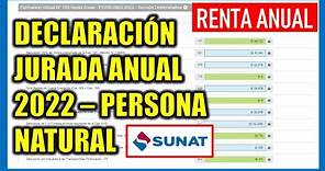 Declaración Anual SUNAT 2022 Persona Natural| Formulario Virtual 709 Renta Anual