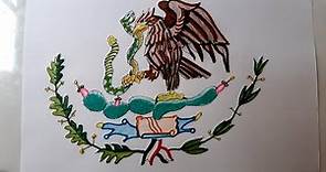 ¿Cómo dibujar y colorear el ESCUDO de la BANDERA de MEXICO?