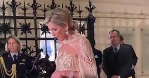 La reina Máxima de Holanda inauguraba anoche una exposición de la diseñadora de moda holandesa Iris Van Herpen, en el Museo de Artes Decorativas de París. Para la ocasión, Máxima optó por lucir un llamativo vestido de Iris Van Herpen, protagonizado por transparencias y tonalidades nude. 📹 @harpersbazaarnl | Harper's Bazaar España