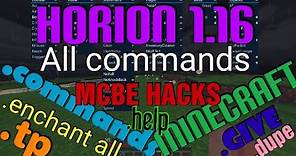 Horion Hack Client Commands! MCBE Hacks for Beginners! Minecraft Bedrock Edition! .give -.dupe - .tp