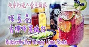 【蝶豆花青檸梳打】超夢幻迷人紫色特飲 (Butterfly Pea Honey Lime Soda: Eng Sub)