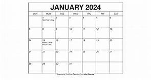 Free Printable January 2024 Calendar Templates With Holidays - Wiki Calendar