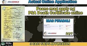 PSA Death Certificate Online Application Updated 2023 (Actual step by step online procedure)