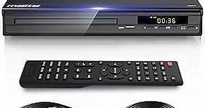 DVD Player, HDMI AV Output, All Region Free CD DVD Players for TV, DVD Players with NTSC/PAL System, Supports Mic's & USB Input, Package Includes HDMI/RCA Cables and Remote Control(No Battery)