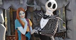 Jack Skellington (Mr. Jack) and Sally with Ghost Dog Zero Meet & Greet at Disneyland Paris Cemetery