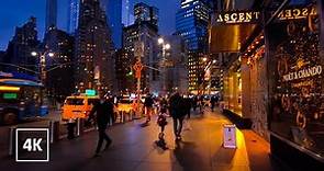 Relaxing Night Walk in NEW YORK CITY 🗽 8th Avenue, MANHATTAN Tour NYC