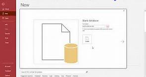 How to Create a Blank Database in MS Access - Office 365