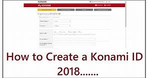 How to Create A Konami id