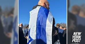 Fetterman drapes himself in Israeli flag during DC rally in support of the Jewish state