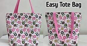 ZIPPERED TOTE BAG TUTORIAL | Simple Tote Bag with Lining | Shopping bag cutting and stitching | Bags