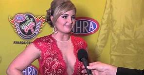 Erica Enders interviewed on the red carpet Mello Yello Awards