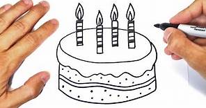 How to draw a Birthday Cake Step by Step | Easy drawings
