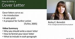 How to Write a Cover Letter for a Job Application