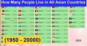 How Many People Live in the Most Populated Asian Countries? (1950 - 20000) Asian Population