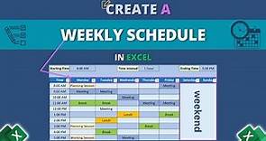 How to Create a Weekly Schedule in Excel