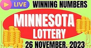 Minnesota Evening Lottery Results For - Nov 26, 2023 - Pick 3 - North 5 - Gopher 5 - Powerball