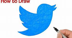 How to Draw Twitter Logo Easy art Tutorial