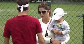 Roger Federer's twin sons and daughters at Wimbledon 2016