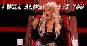Christina Aguilera singing "I Will Always Love You" on The Voice Season 10