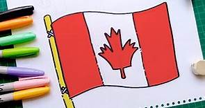 Como Dibujar la Bandera de Canada Paso a Paso | Dibujos de Banderas