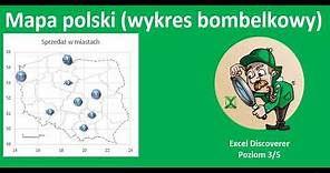 Excel - Wykres Mapa Polski ze sprzedażą w poszczególnych miastach - wyzwanie 29