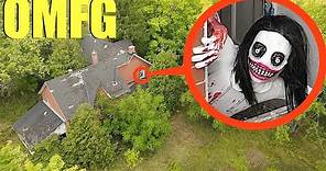Drone catches Jeff The Killer at his hideout in this scary forest! (he was so angry)