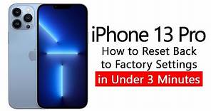 How to Reset iPhone 13 Pro Back to Factory Settings | iPhone 13 Pro Max