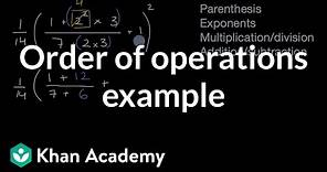 Order of operations with fractions and exponents | 6th grade | Khan Academy