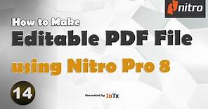 How to Edit PDF File in Nitro Pro 8 [PDF Editor Tools]