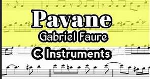 Pavane Faure Flute Violin Sheet Music Backing Track Play Along Partitura