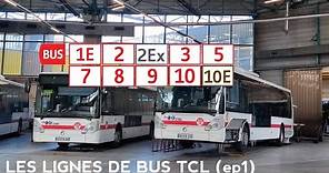Les lignes de Bus TCL #1 de 1E à 10E.