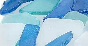 Sea Glass | 11oz Cobalt Blue White & Aqua Tumbled Sea Glass Decor | Bulk Seaglass Pieces for Beach Wedding Decor & Crafts | Plus Free Nautical eBook by Joseph Rains