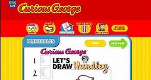 Curious George Draw Hundley - PBS Kids (free activity page)