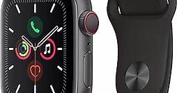 Apple Watch Series 5 (GPS + Cellular, 44mm) - Space Gray Aluminum Case with Black Sport Band