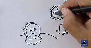 How to Draw Graveyard Step by Step