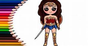 Como Dibujar a La Mujer Maravilla kAWAII - How To Draw Wonder Woman