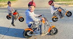 MoTORCYCLE for KiDS!! Caleb Plays with New Surprise Motorbike Ride-On Toy!