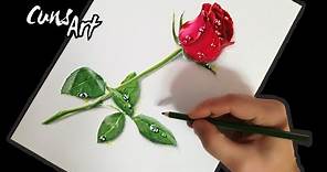 COMO DIBUJAR UNA ROSA REALISTA / how to draw a realistic rose