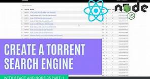 How To Create a Torrent Search engine with React and Nodejs - frontend (Part-1/2)