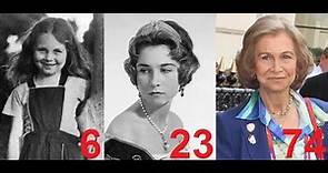 Queen Sofía from 0 to 83 years old