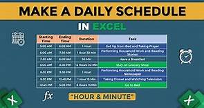 How to Make a Daily Schedule in Excel