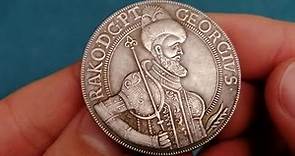 Taler Transilvania 1656 György Rákóczi II RAKO DGPT Georg Silver Coin Moneda Rara