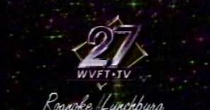 WVFT-TV 27 (now WFXR) Roanoke, VA Sign-Off from Summer 1988