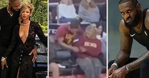 Lebron James wife Savannah James pushes man hand off her belly after he hugs her at bronny's game!