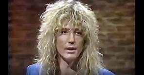 David Coverdale (Whitesnake) talks about his engagement to Tawny Kitaen on MTV (August 1987)