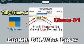Enable Bill-wise entry in tally prime 4.0 | Tally prime enable bill wise entry | Tally f11 feature