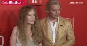 Mia Farrow poses with her son Ronan at the 2023 TIME 100 Gala