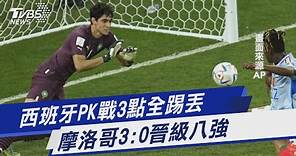 西班牙PK戰3點全踢丟 摩洛哥3:0晉級八強｜TVBS新聞 @TVBSNEWS01