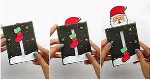 secret santa christmas card idea/slider card/card ideas for scrapbook/secret message birthday card