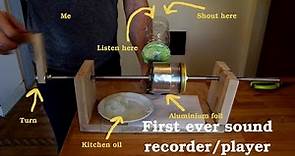 DIY phonograph - sound recorder/player from aluminium foil and wood